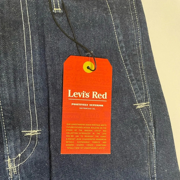 LEVI'S RED WOMEN'S LOW-RISE TWISTED SLIM BLUE DENIM SKIRT SIZE MEDIUM - Picture 13 of 16